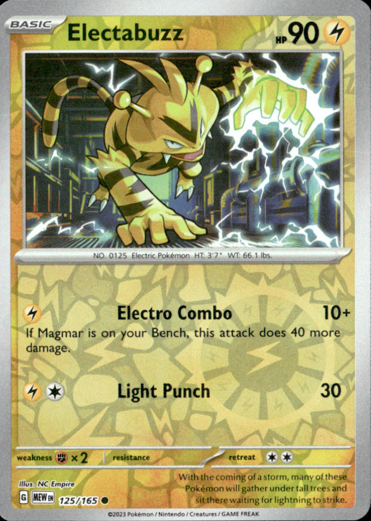 Electabuzz Reverse Holo Common SV: Scarlet & Violet 151 125/165 NM