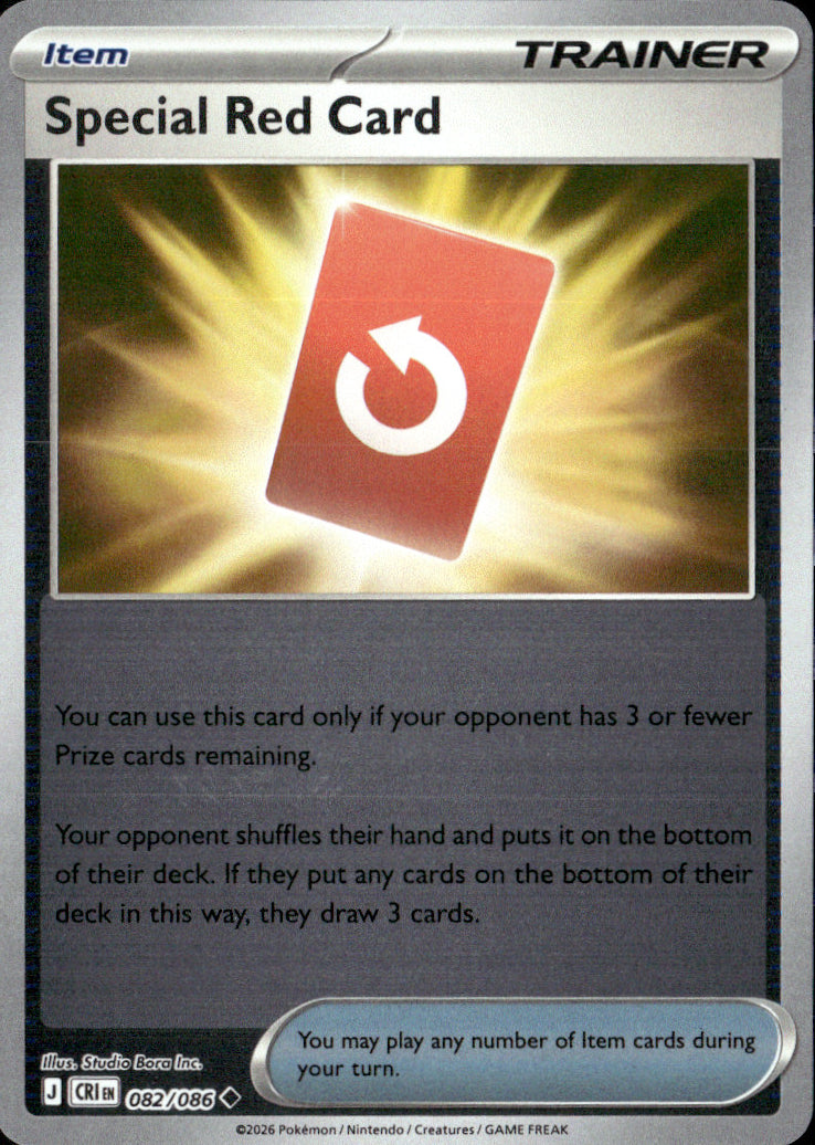 Special Red Card Reverse Holo Uncommon ME04: Chaos Rising 082/086 NM