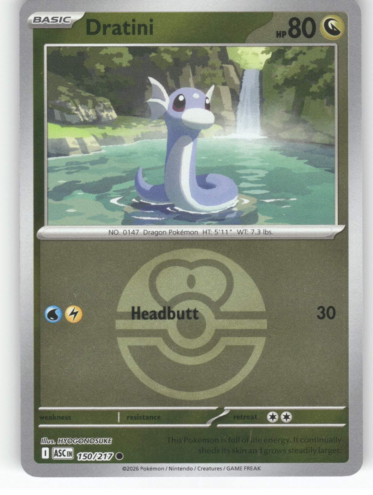 Dratini (Love Ball) Reverse Holo Common ME: Ascended Heroes 150/217 NM