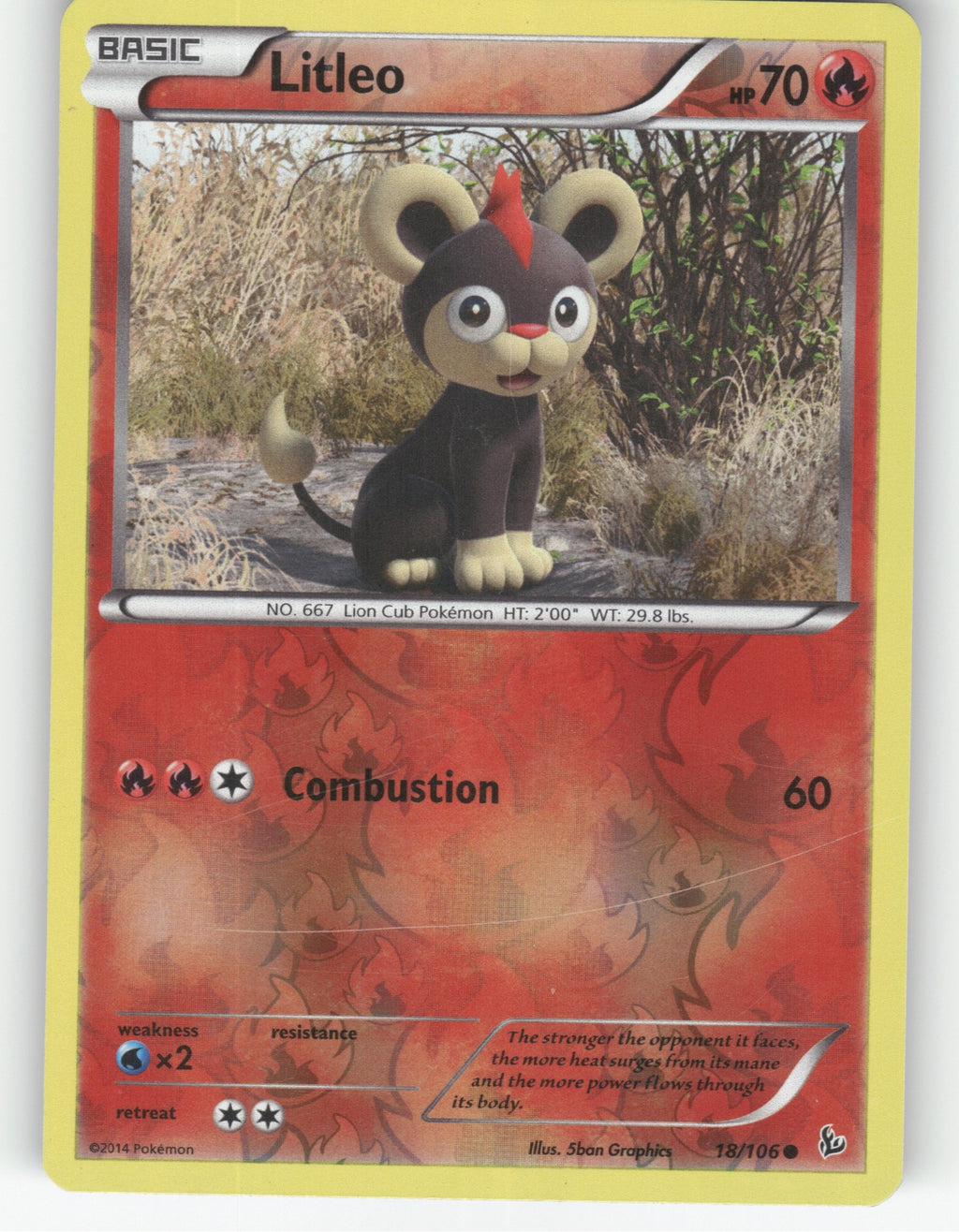 Litleo (18) Reverse Holo Common XY - Flashfire 18/106 NM