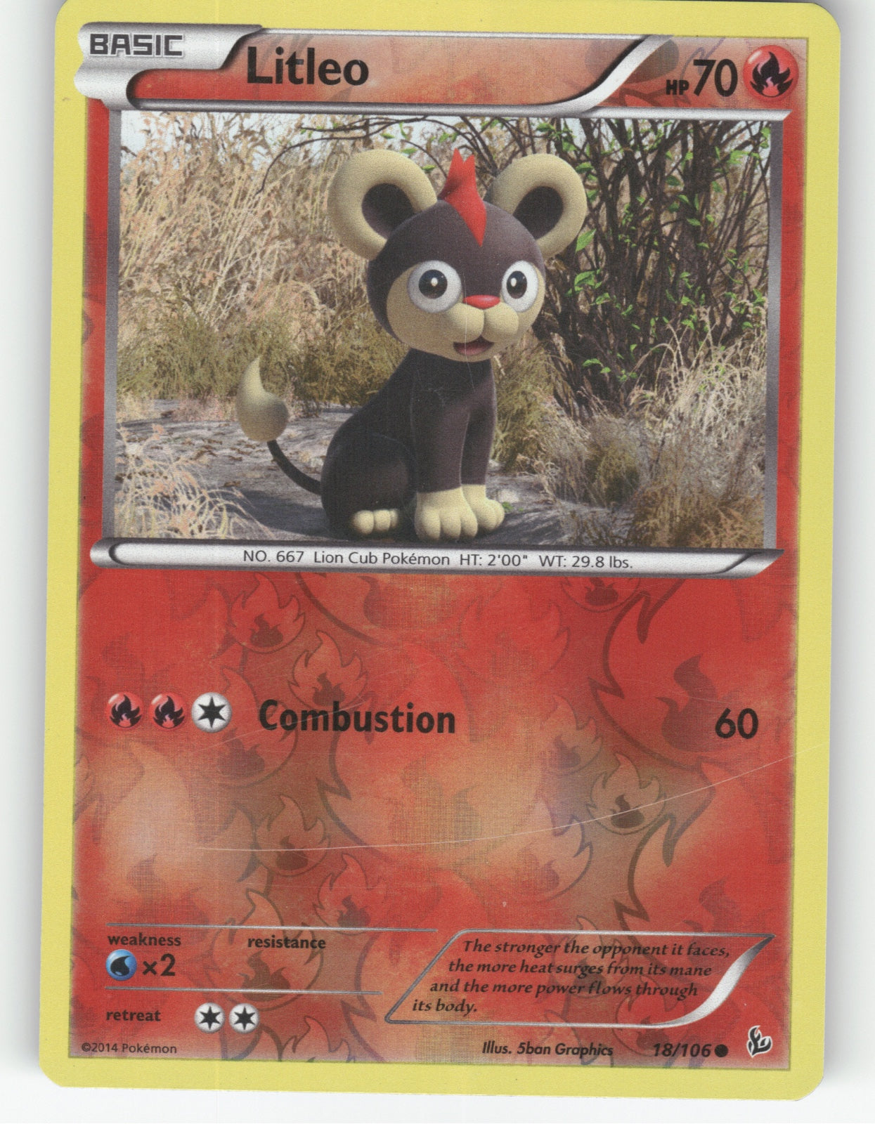 Litleo (18) Reverse Holo Common XY - Flashfire 18/106 NM