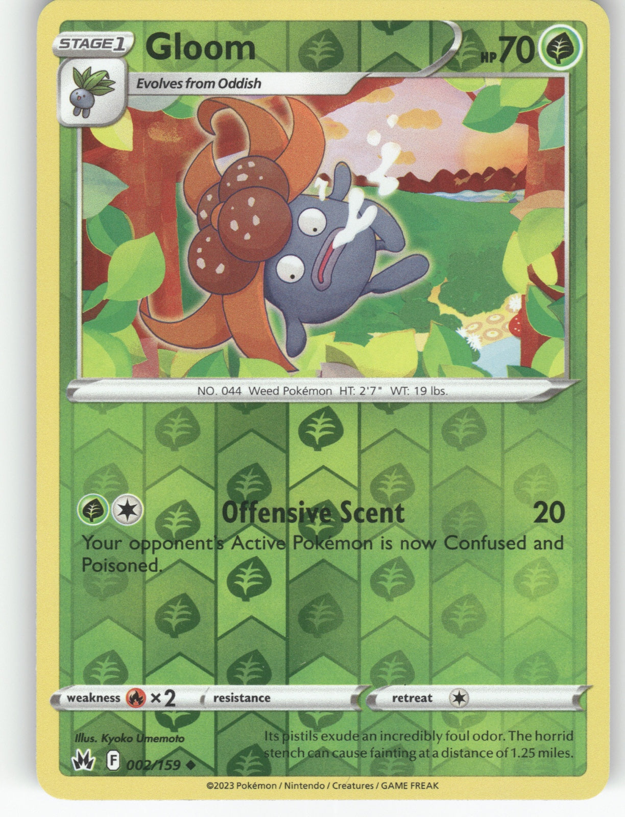 Gloom Reverse Holo Uncommon SWSH: Crown Zenith 002/159 NM