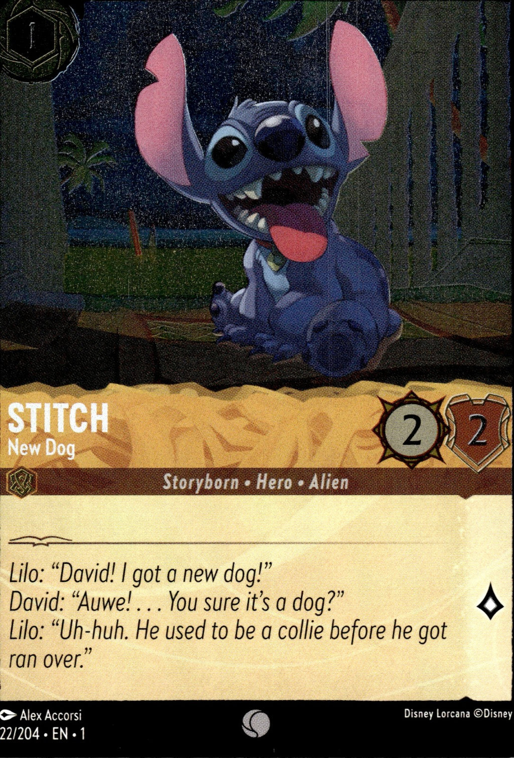 Stitch - New Dog Cold Foil Common The First Chapter 22/204 NM