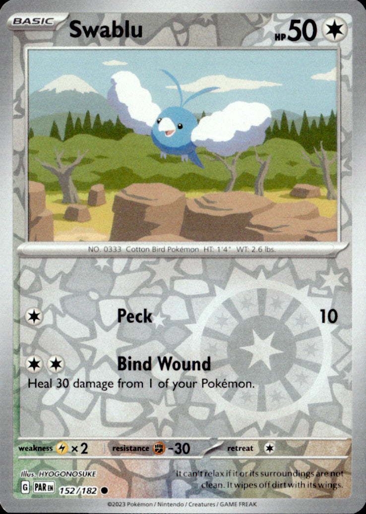 Swablu Reverse Holo Common SV04: Paradox Rift 152/182 NM