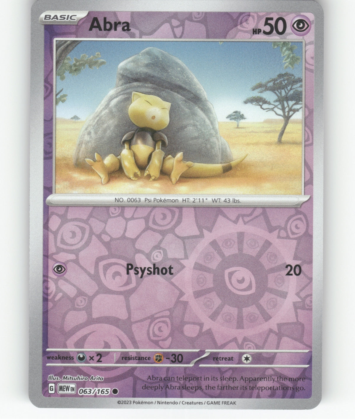 Abra Reverse Holo Common SV: Scarlet & Violet 151 063/165 NM