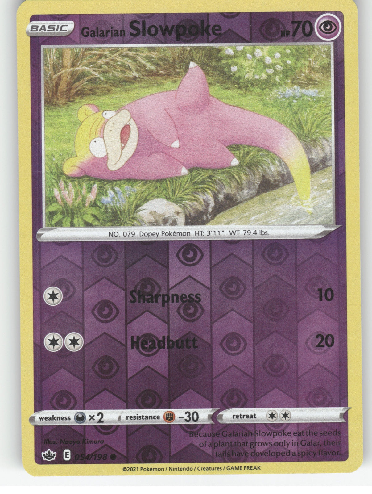 Galarian Slowpoke Reverse Holo Common SWSH06: Chilling Reign 054/198 NM