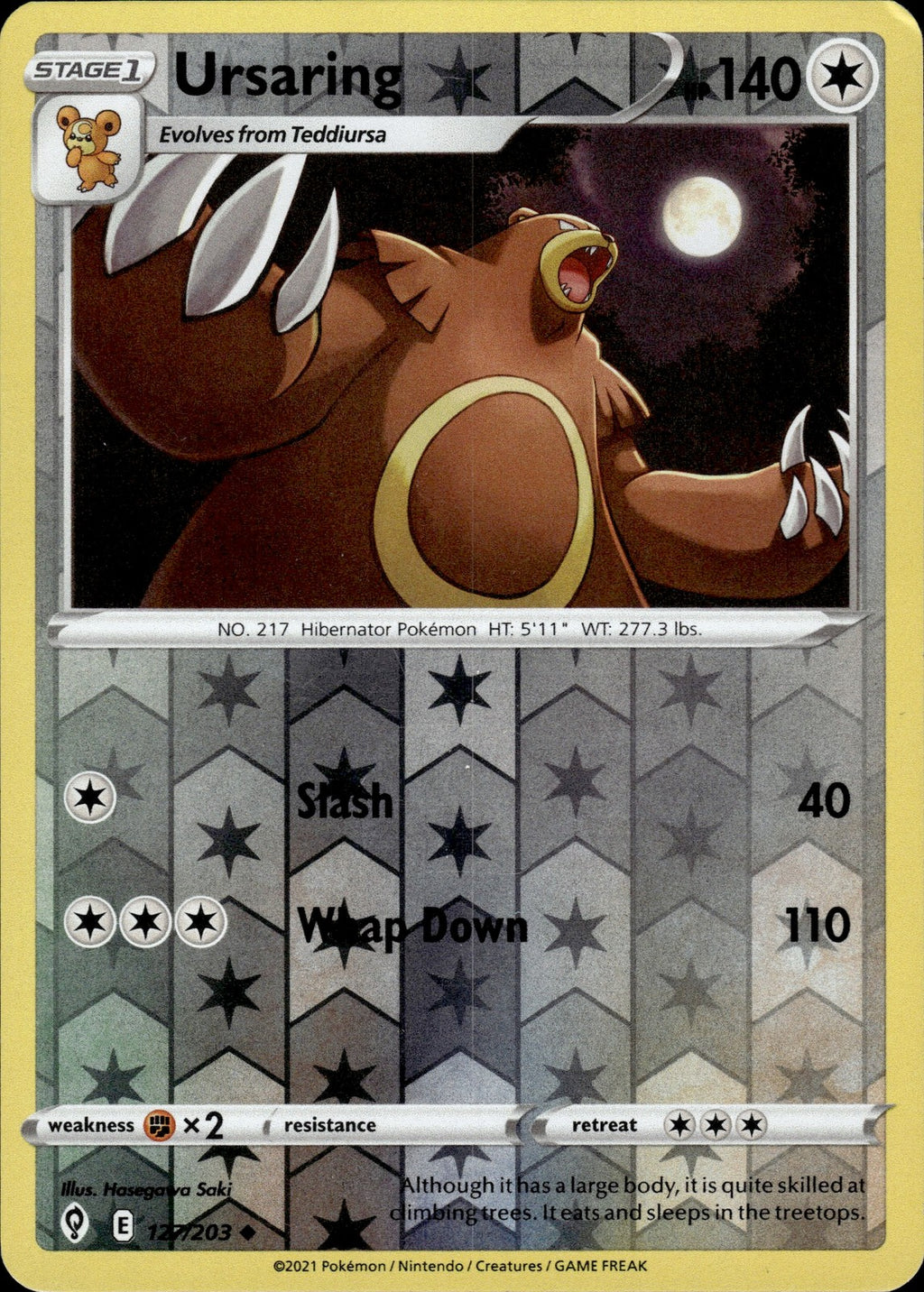 Ursaring Reverse Holo Uncommon SWSH07: Evolving Skies 127/203 NM