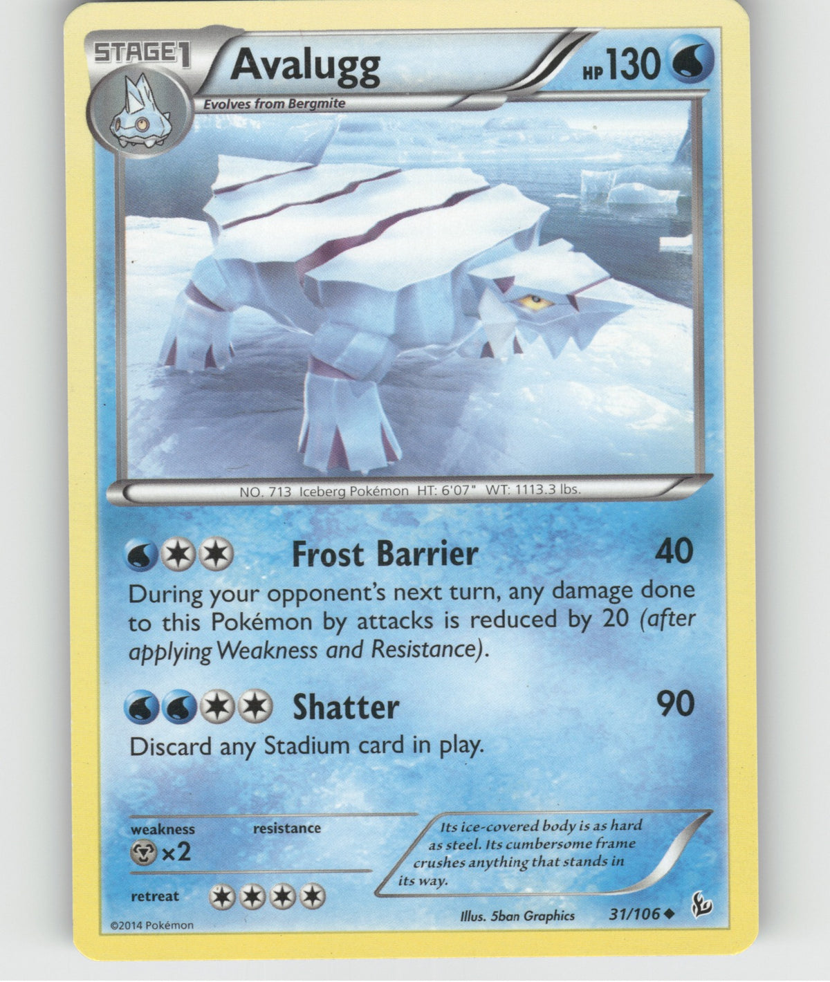 Avalugg Uncommon XY - Flashfire 31/106 NM