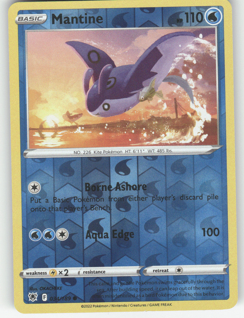 Mantine Reverse Holo Common SWSH10: Astral Radiance 034/189 NM