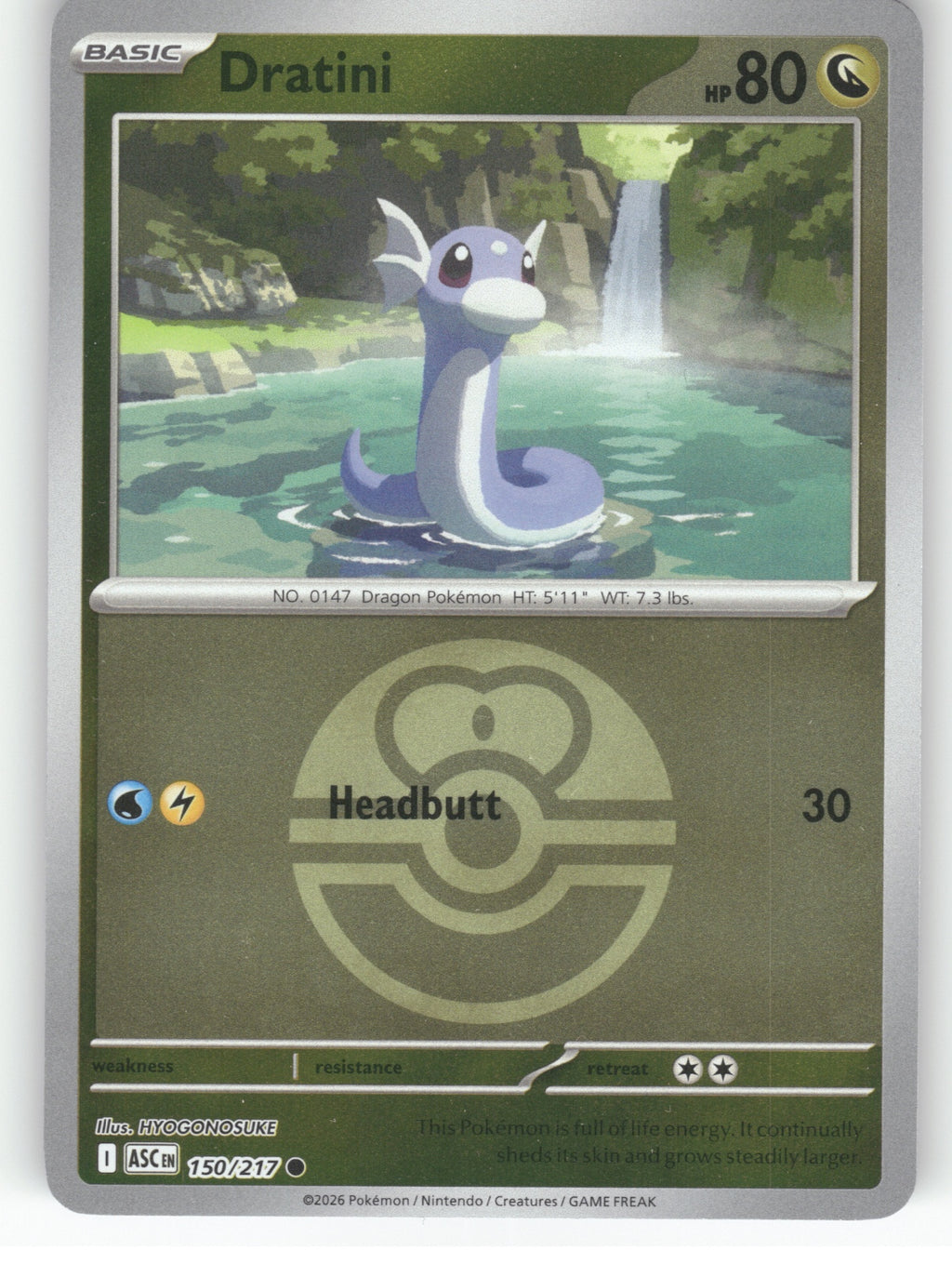 Dratini (Love Ball) Reverse Holo Common ME: Ascended Heroes 150/217 NM