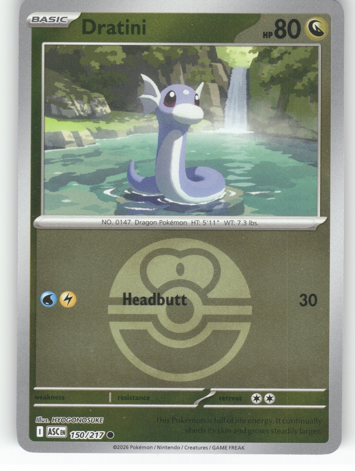 Dratini (Love Ball) Reverse Holo Common ME: Ascended Heroes 150/217 NM