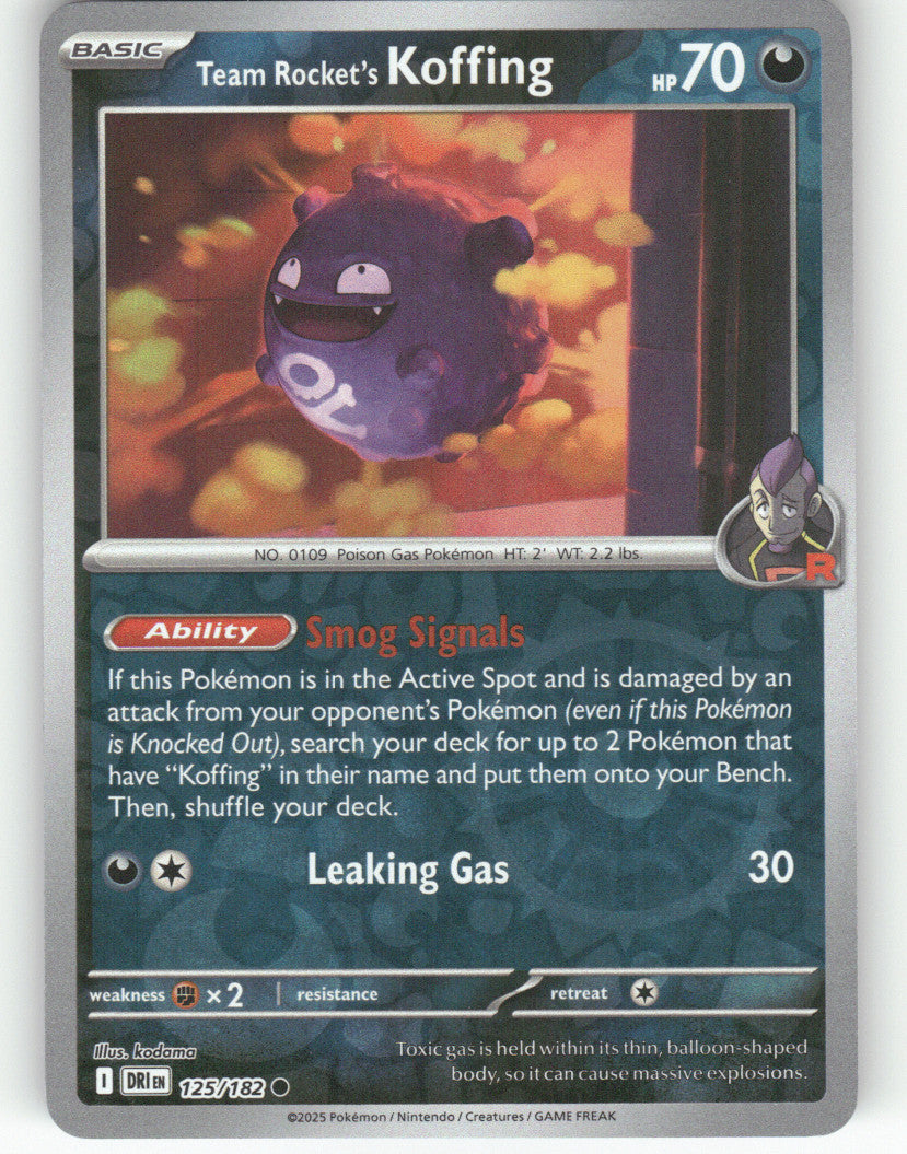 Team Rocket's Koffing Reverse Holo Common SV10: Destined Rivals 125/182 NM