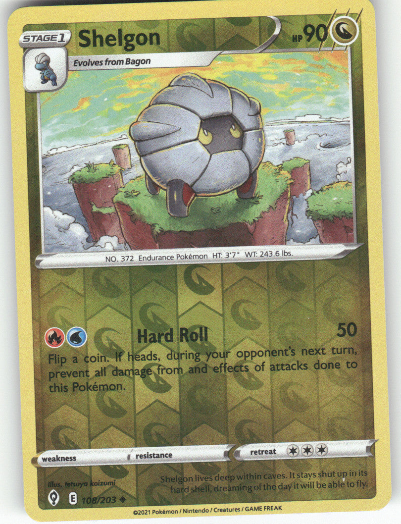 Shelgon Reverse Holo Uncommon SWSH07: Evolving Skies 108/203 NM