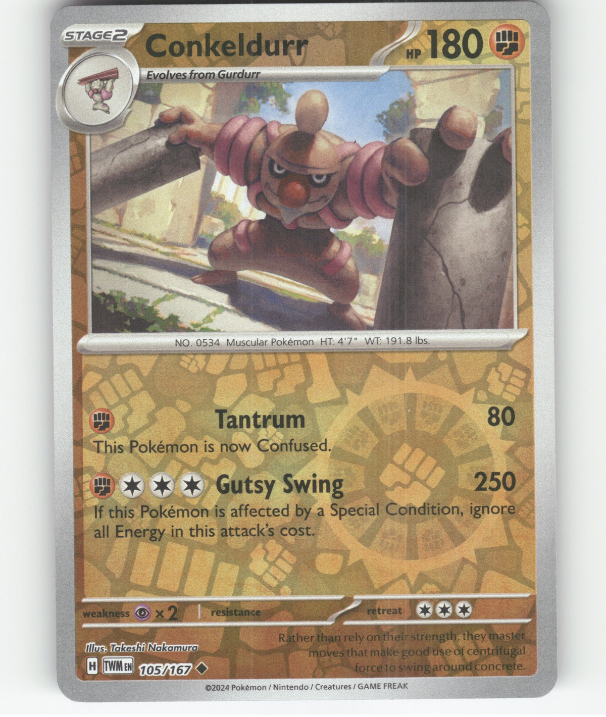 Conkeldurr Uncommon SV06: Twilight Masquerade 105/167 NM