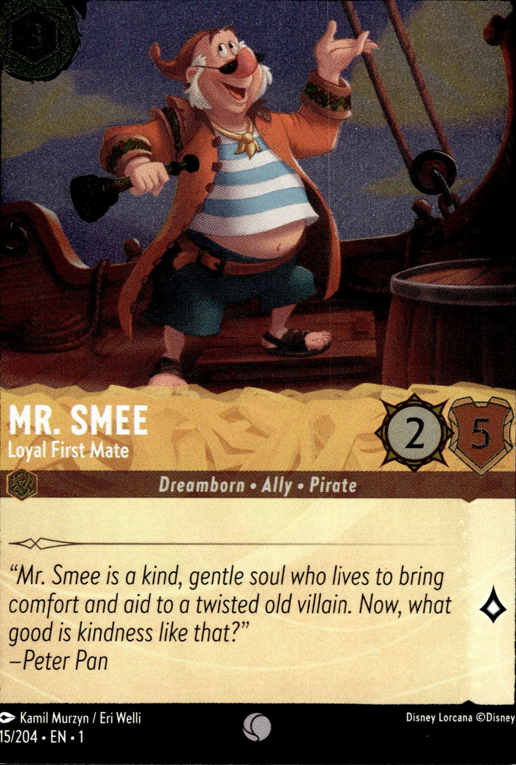 Mr. Smee - Loyal First Mate Cold Foil Common The First Chapter 15/204 NM