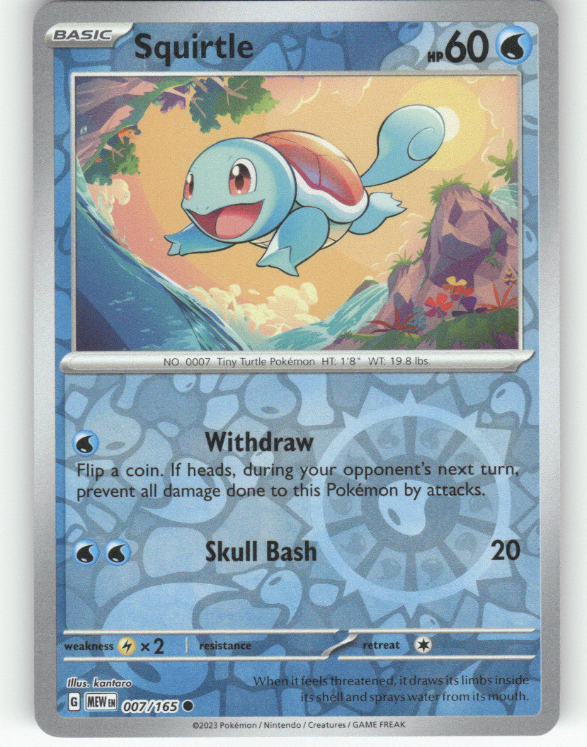 Squirtle - Reverse Holo Common SV: Scarlet & Violet 151 007/165 NM