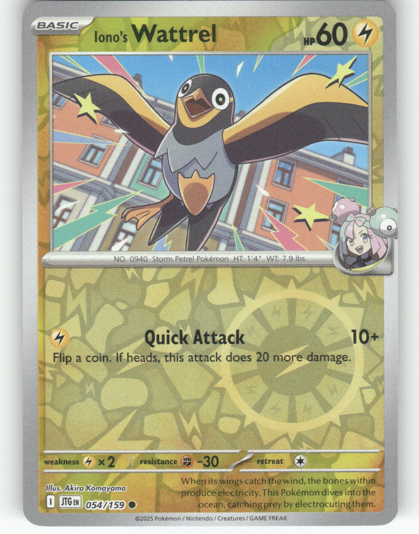 Iono's Wattrel Reverse Holo Common SV09: Journey Together 054/159 NM