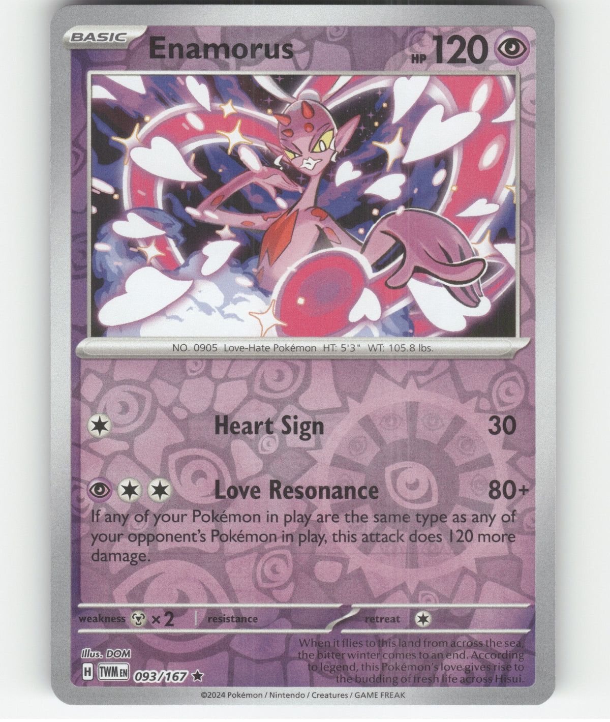 Enamorus Holo Rare SV06: Twilight Masquerade 093/167 NM