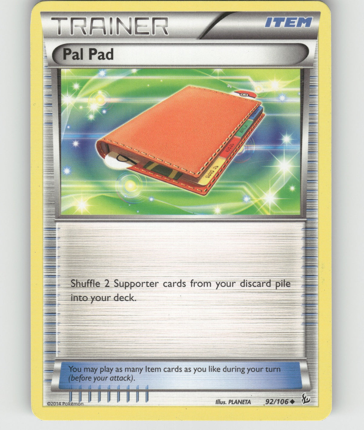 Pal Pad Uncommon XY - Flashfire 92/106 NM