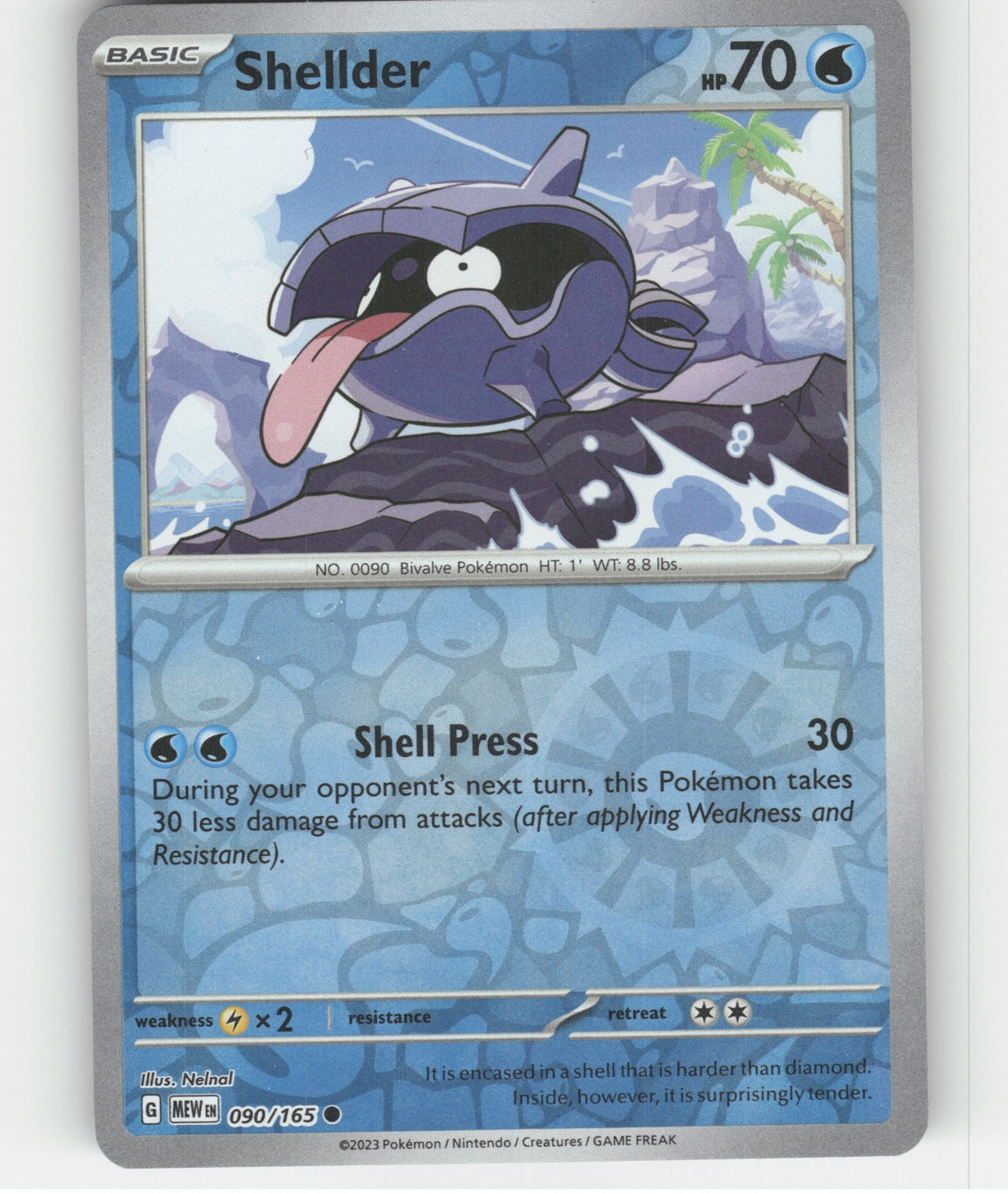 Shellder Reverse Holo Common SV: Scarlet & Violet 151 090/165 NM
