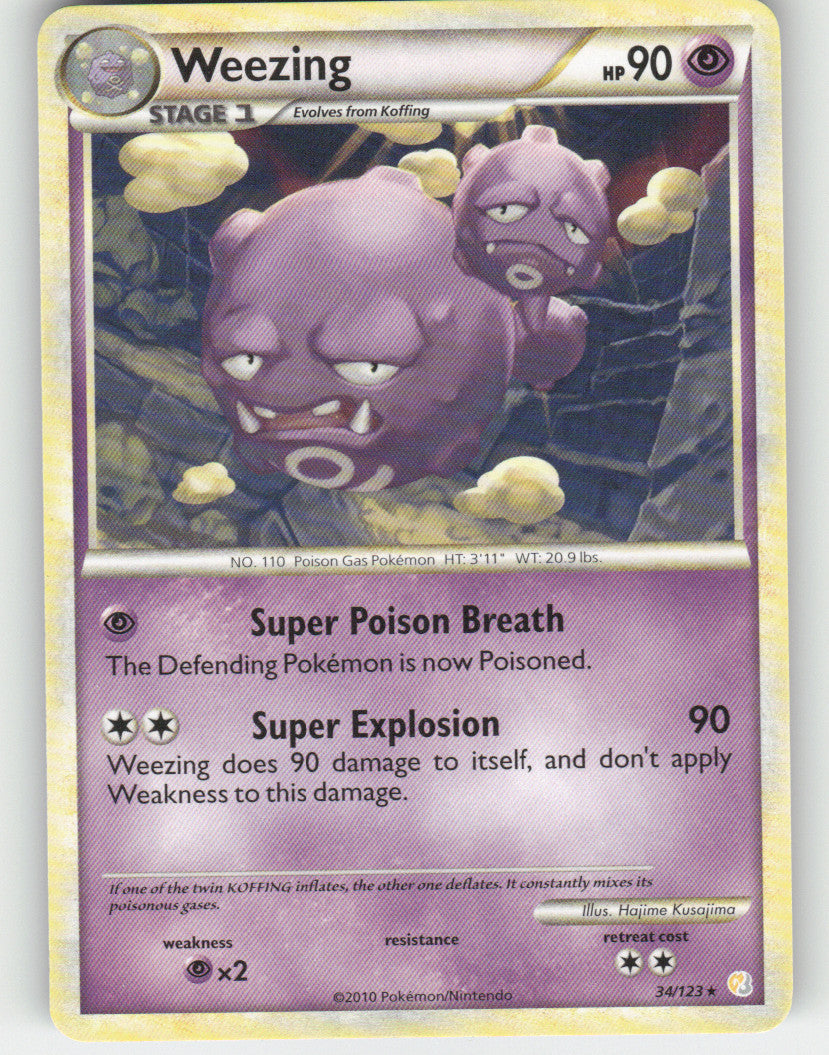 Weezing Rare HeartGold SoulSilver 34/123 NM