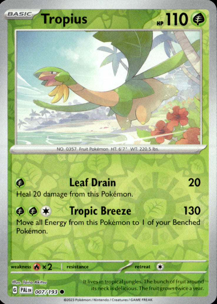 Tropius Reverse Holo Common SV02: Paldea Evolved 007/193 NM