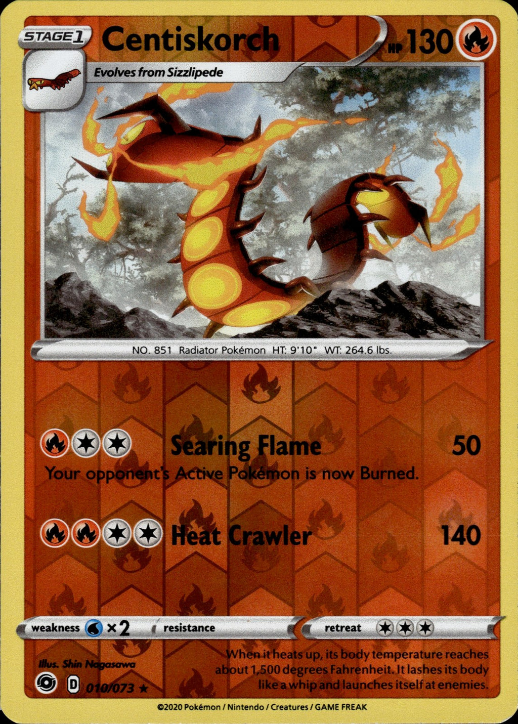 Centiskorch Reverse Holo Holo Rare Champion's Path 10/73 NM