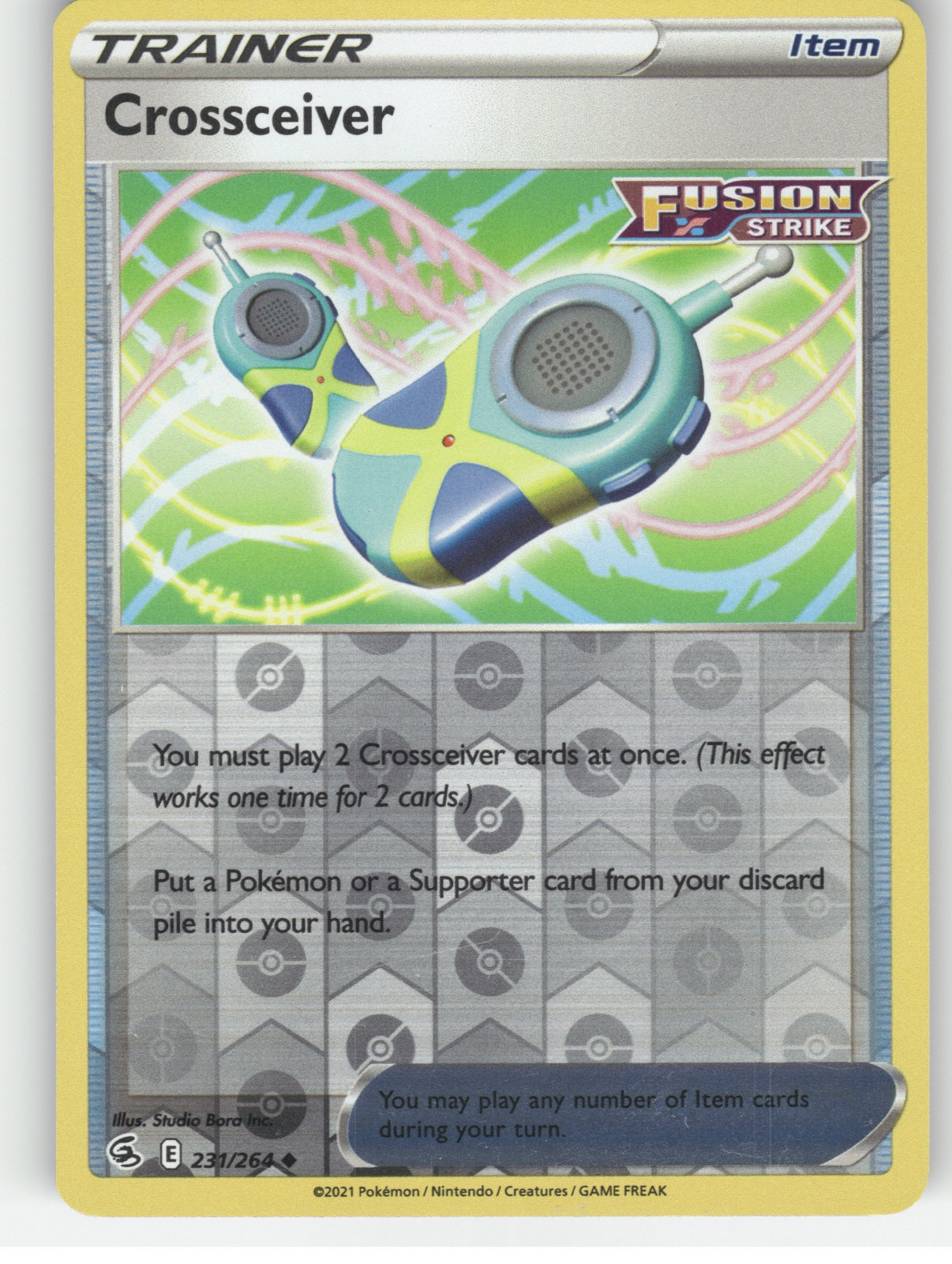 Crossceiver Reverse Holo Uncommon SWSH08: Fusion Strike 231/264 NM
