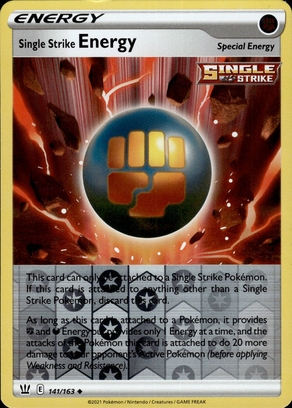 Single Strike Energy Reverse Holo Uncommon SWSH05: Battle Styles 141/163 NM