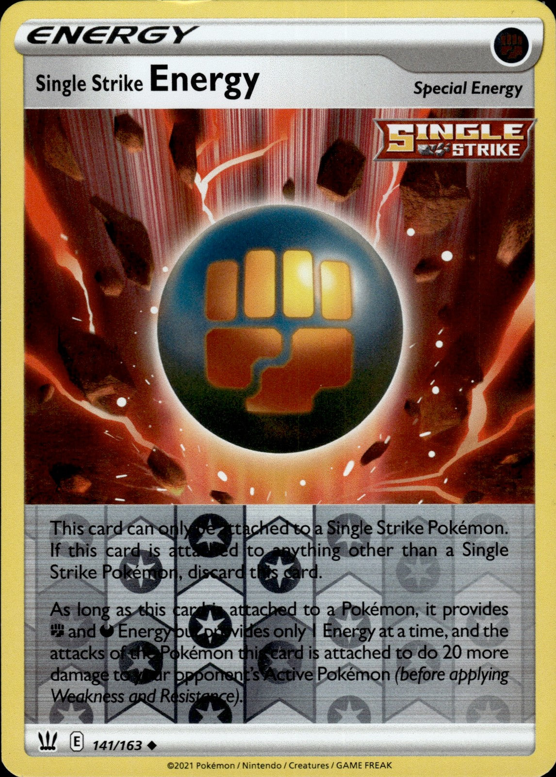 Single Strike Energy Reverse Holo Uncommon SWSH05: Battle Styles 141/163 NM