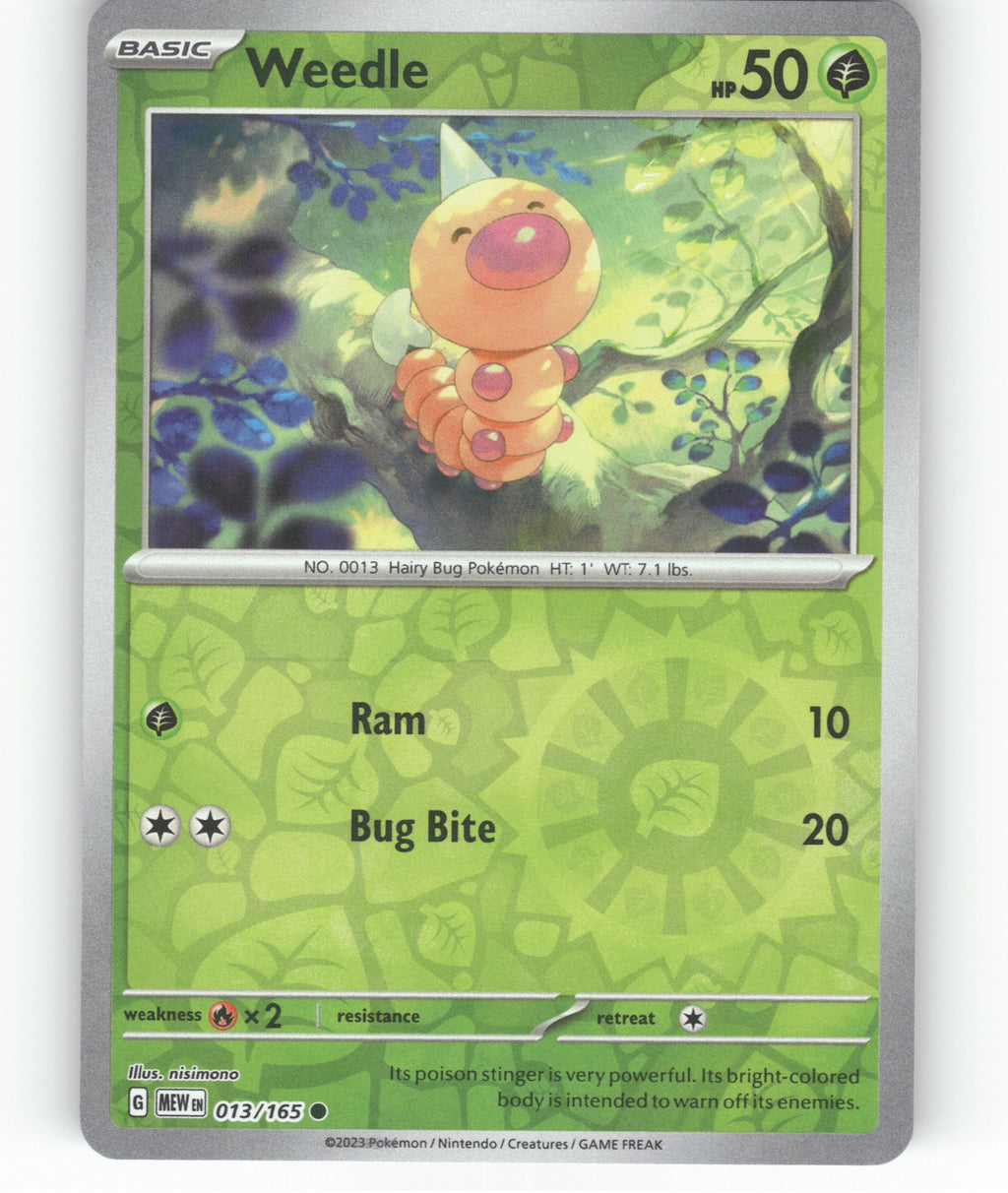 Weedle Reverse Holo Common SV: Scarlet & Violet 151 013/165 NM