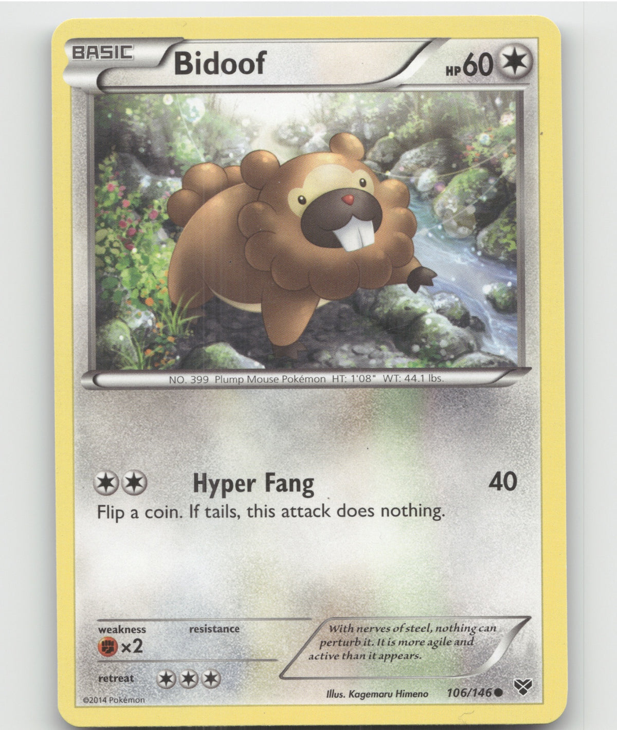 Bidoof Common XY Base Set 106/146 LP