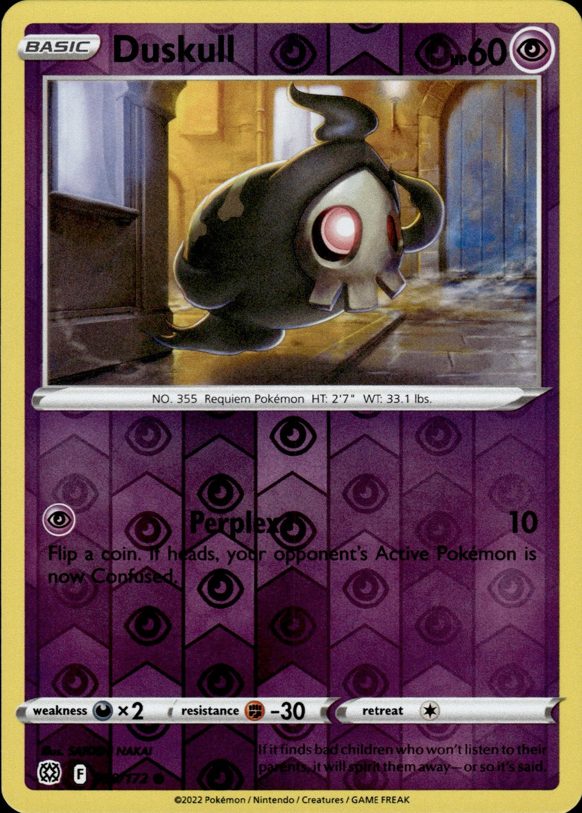 Duskull Reverse Holo Common SWSH09: Brilliant Stars 060/172 NM