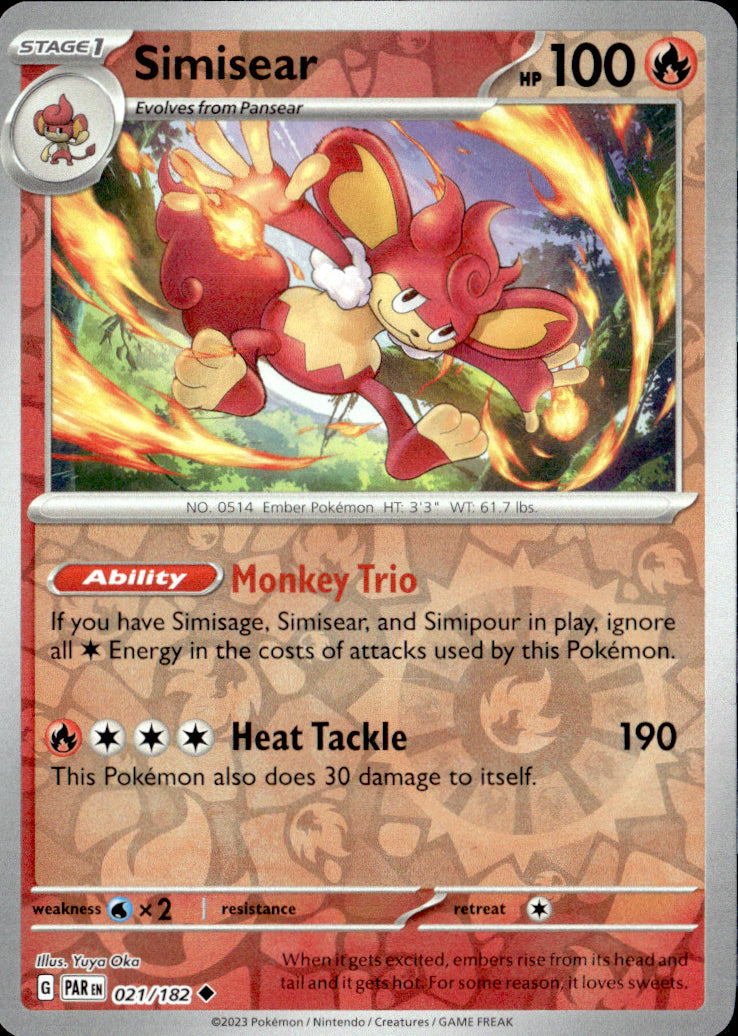 Simisear Reverse Holo Uncommon SV04: Paradox Rift 021/182 NM