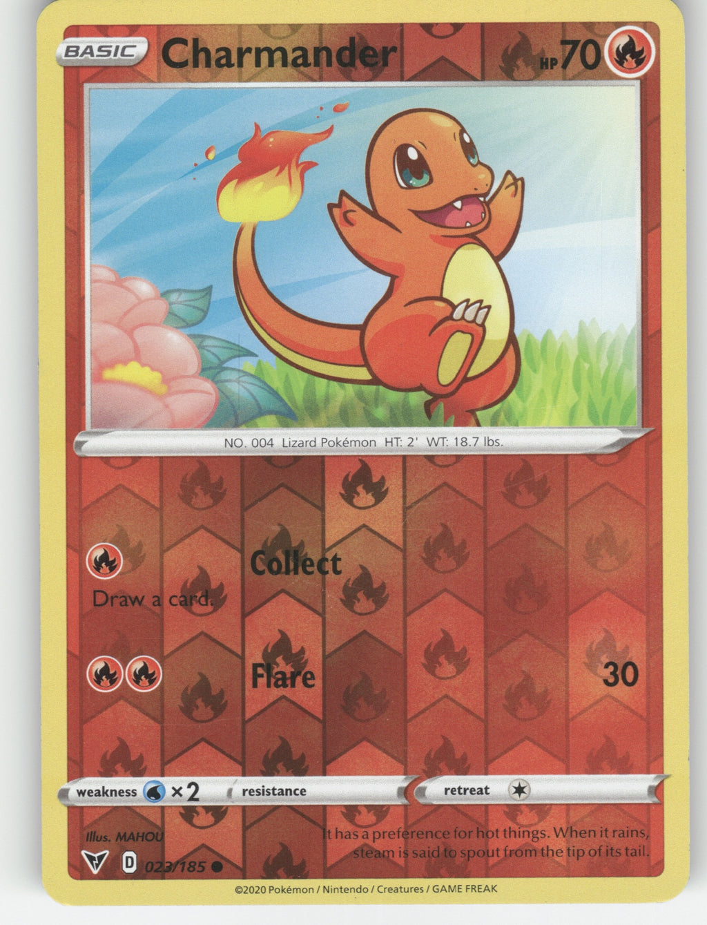 Charmander Reverse Holo Common SWSH04: Vivid Voltage 023/185 NM