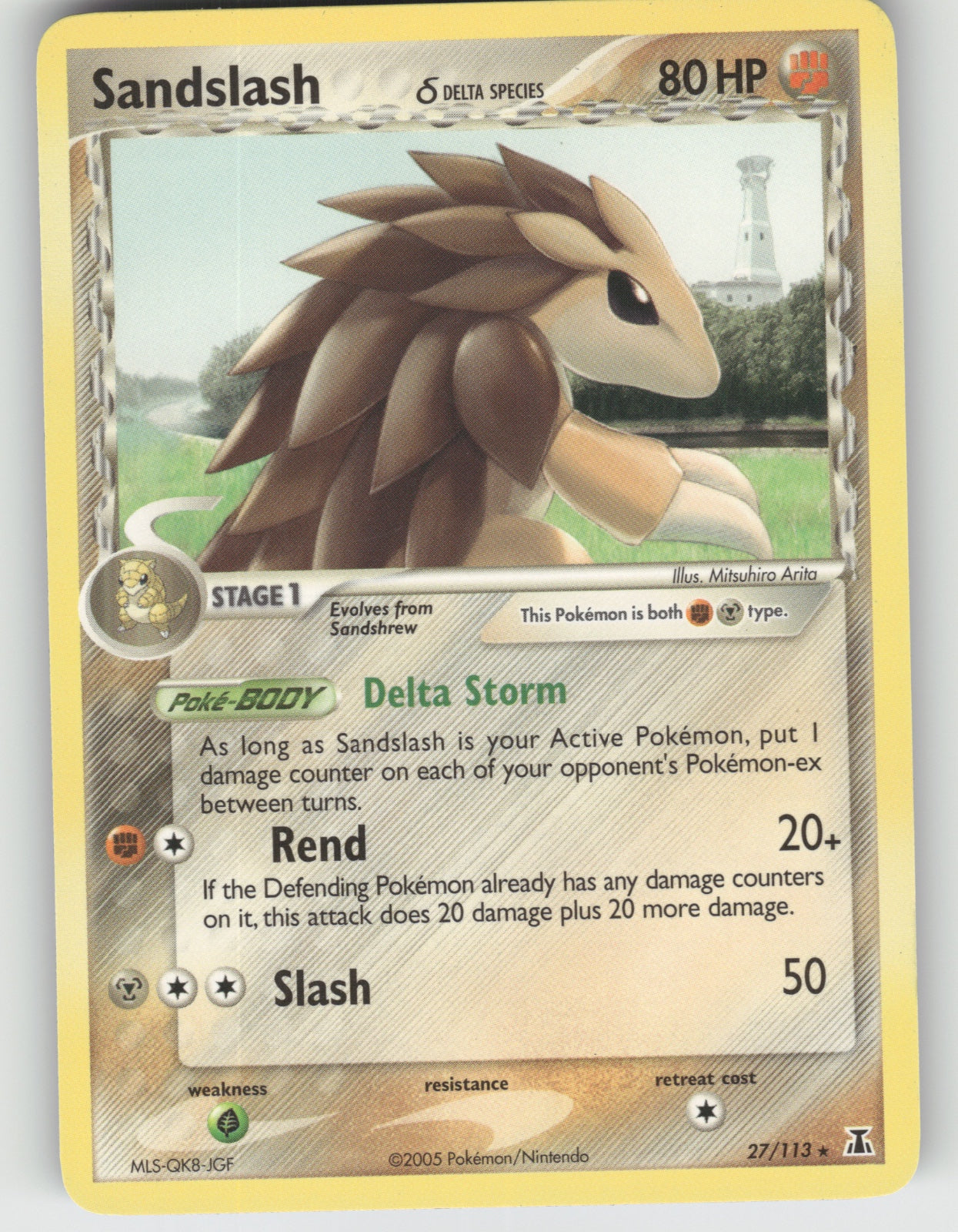 Sandslash (Delta Species) Rare EX Delta Species 27/113 NM