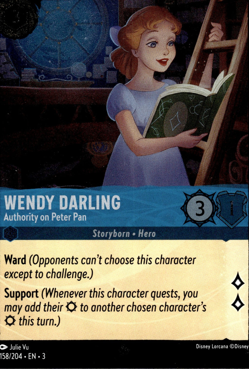 Wendy Darling - Authority on Peter Pan Cold Foil Into the Inklands 158/204 NM