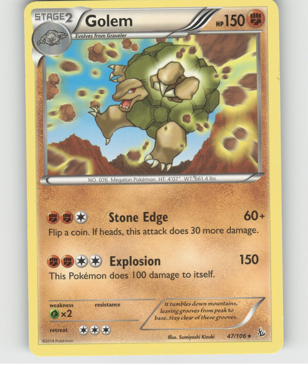 Golem Rare XY - Flashfire 47/106 NM