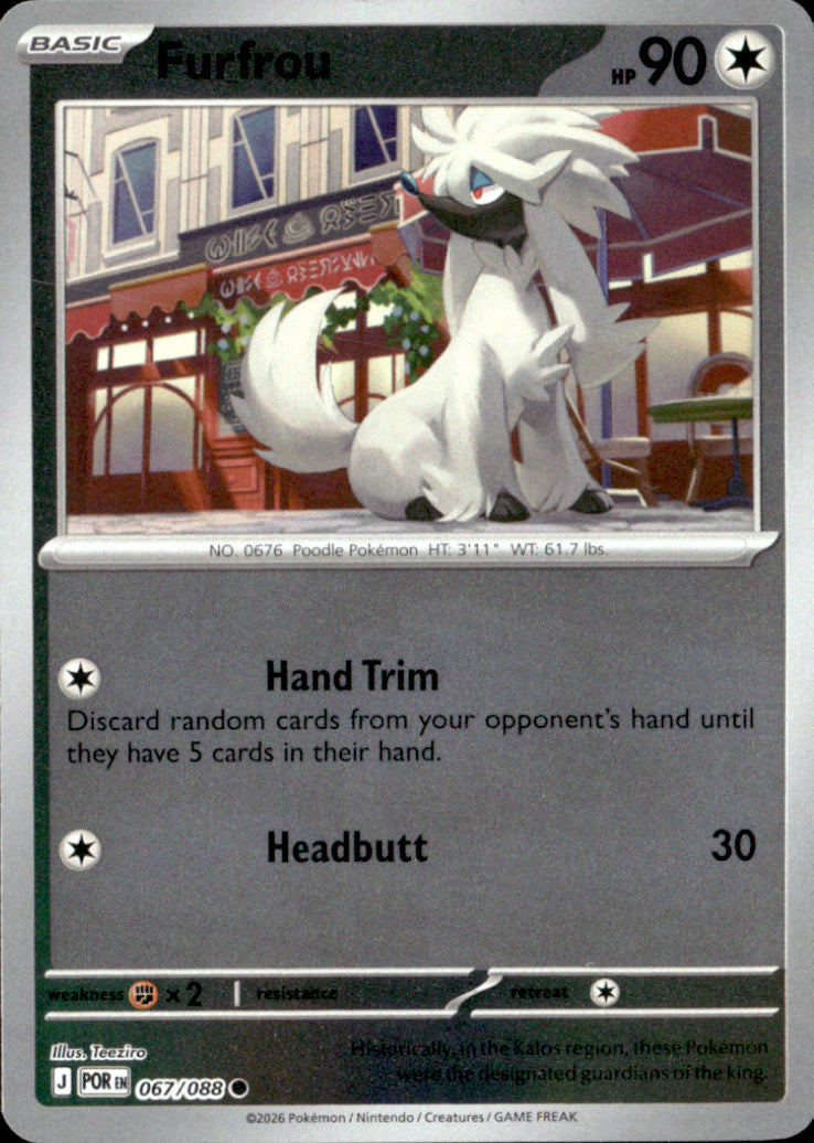 Furfrou Reverse Holo Common ME03: Perfect Order 067/088 NM