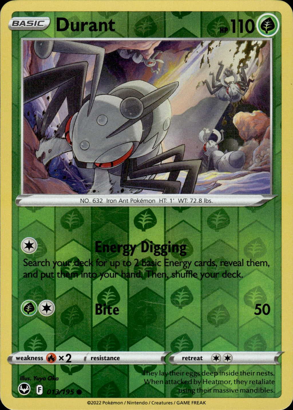 Durant Reverse Holo Common SWSH12: Silver Tempest 013/195 NM