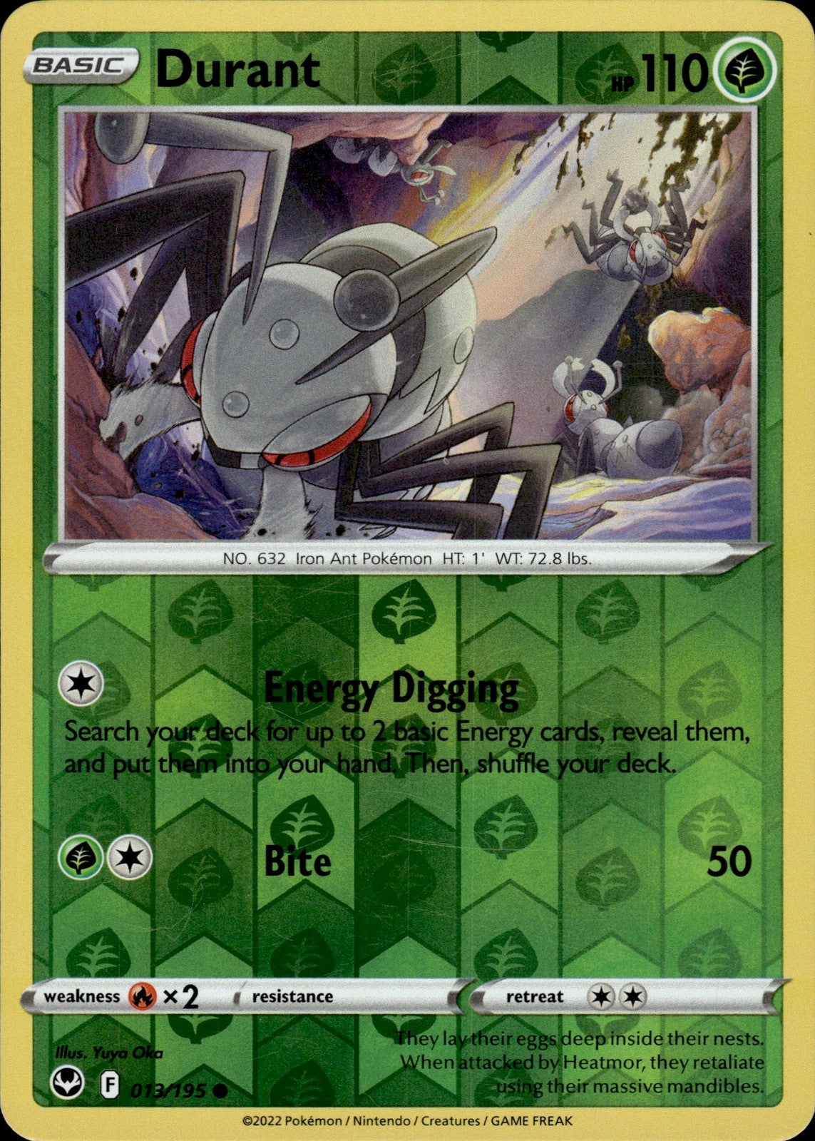 Durant Reverse Holo Common SWSH12: Silver Tempest 013/195 NM