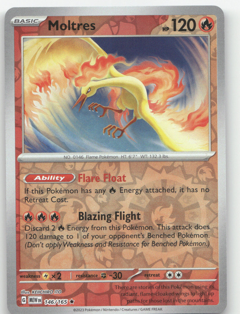 Moltres Holo Rare SV: Scarlet & Violet 151 146/165 NM