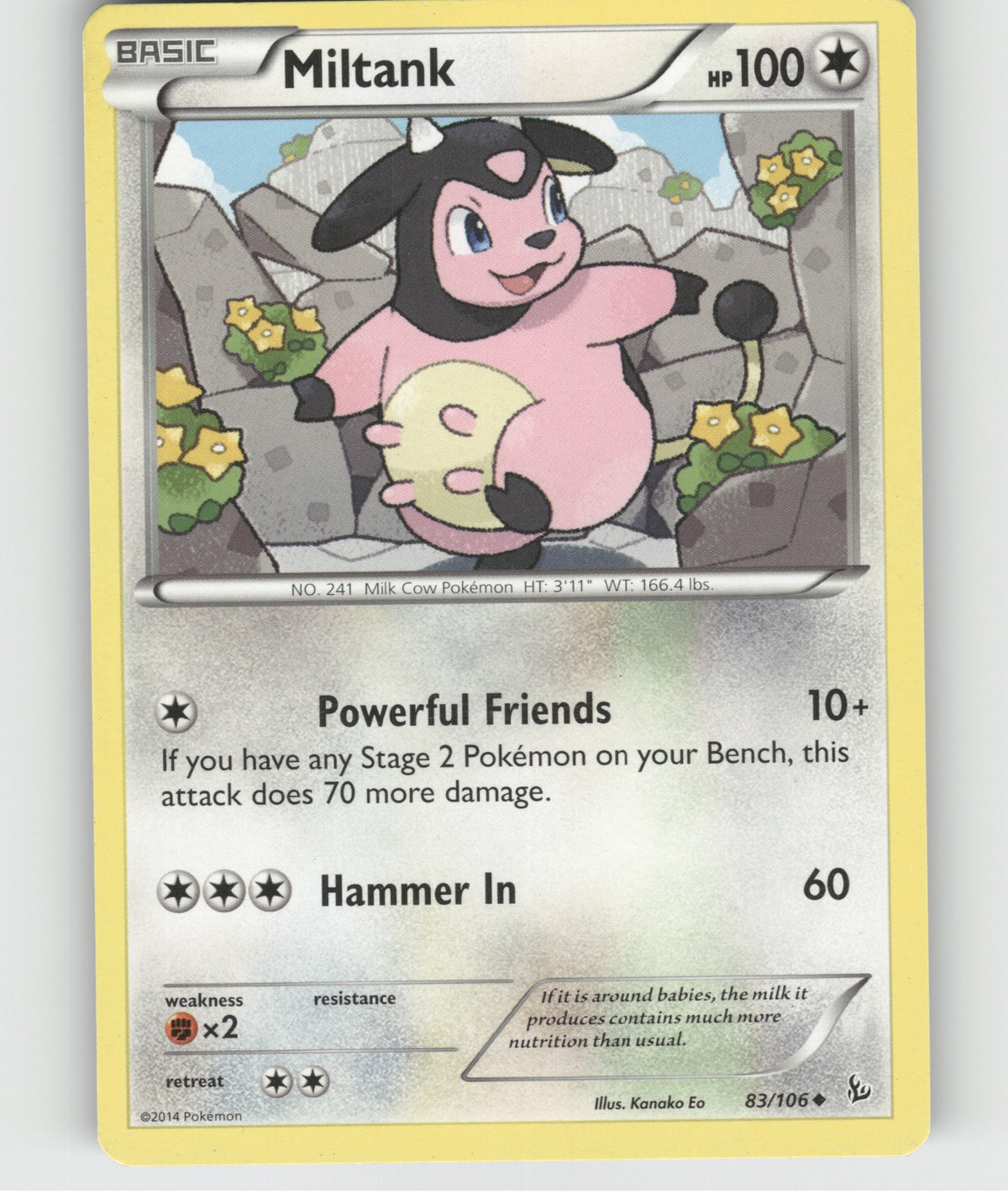 Miltank Uncommon XY - Flashfire 83/106 NM