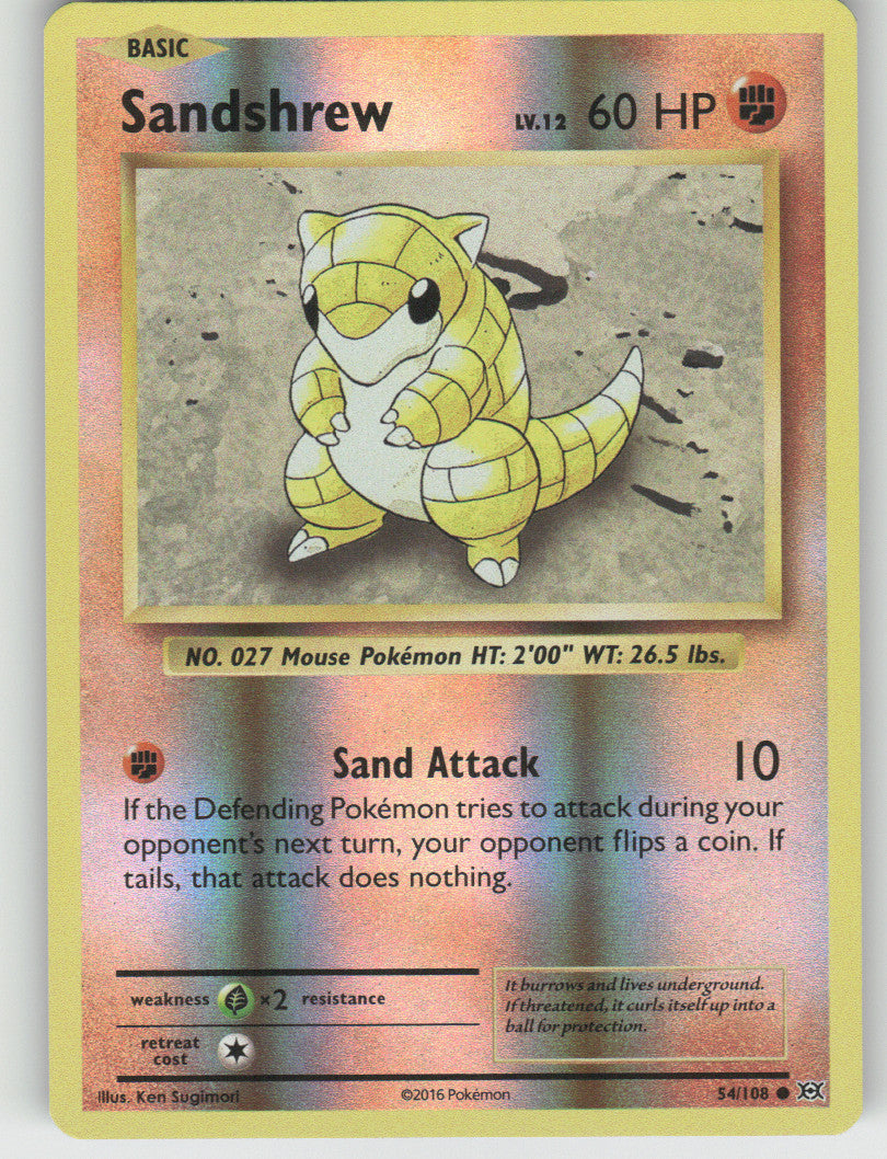Sandshrew Reverse Holo Common XY - Evolutions 54/108 NM