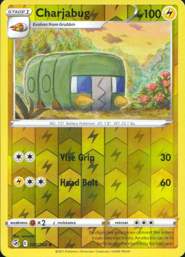 Charjabug Reverse Holo Uncommon SWSH08: Fusion Strike 100/264 NM