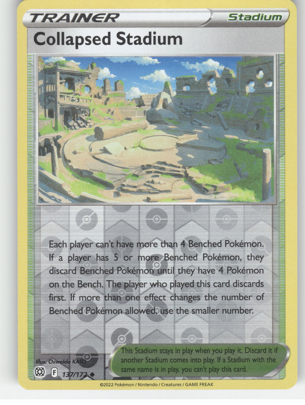 Collapsed Stadium Reverse Holo Uncommon SWSH09: Brilliant Stars 137/172 NM