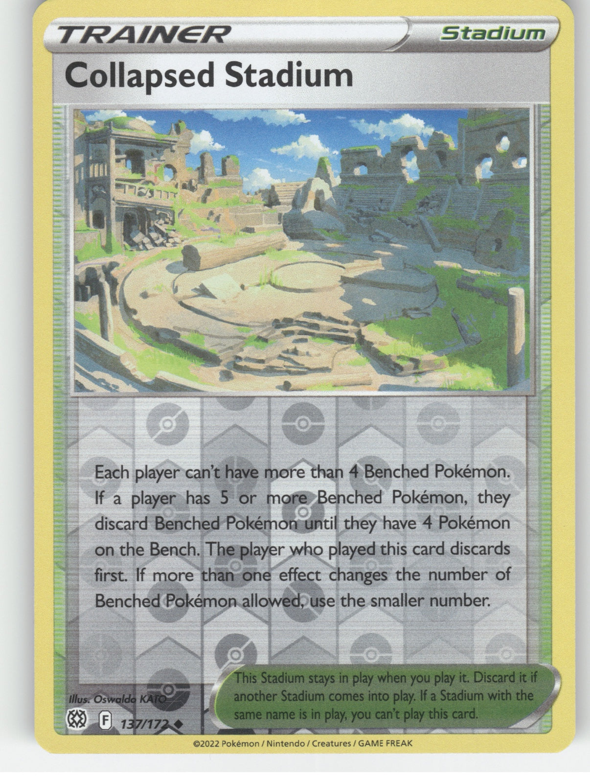 Collapsed Stadium Reverse Holo Uncommon SWSH09: Brilliant Stars 137/172 NM