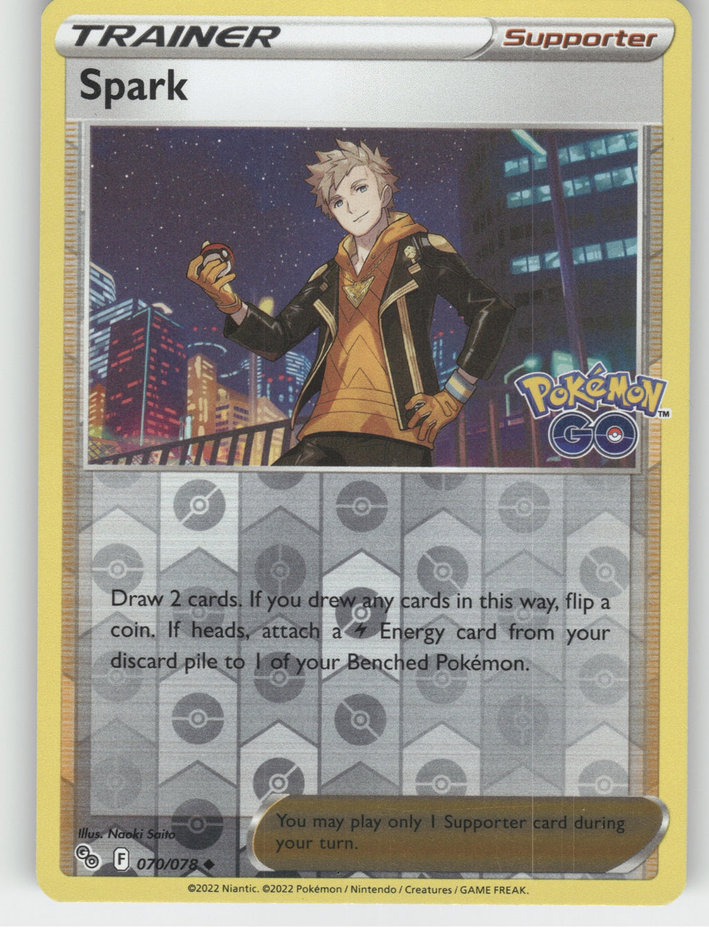 Spark Reverse Holo Uncommon Pokemon GO 070/078 NM