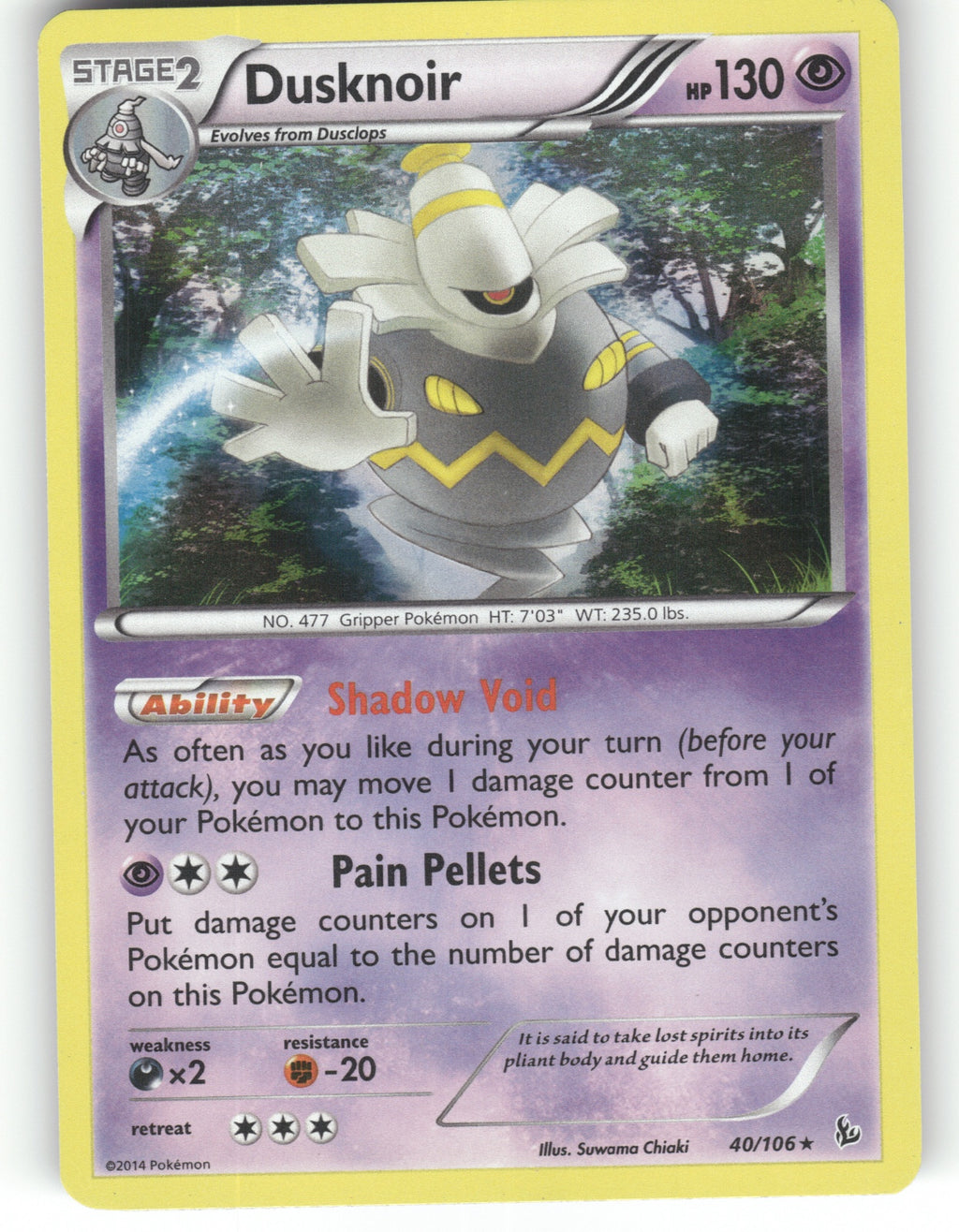 Dusknoir Holo Rare XY - Flashfire 40/106 NM