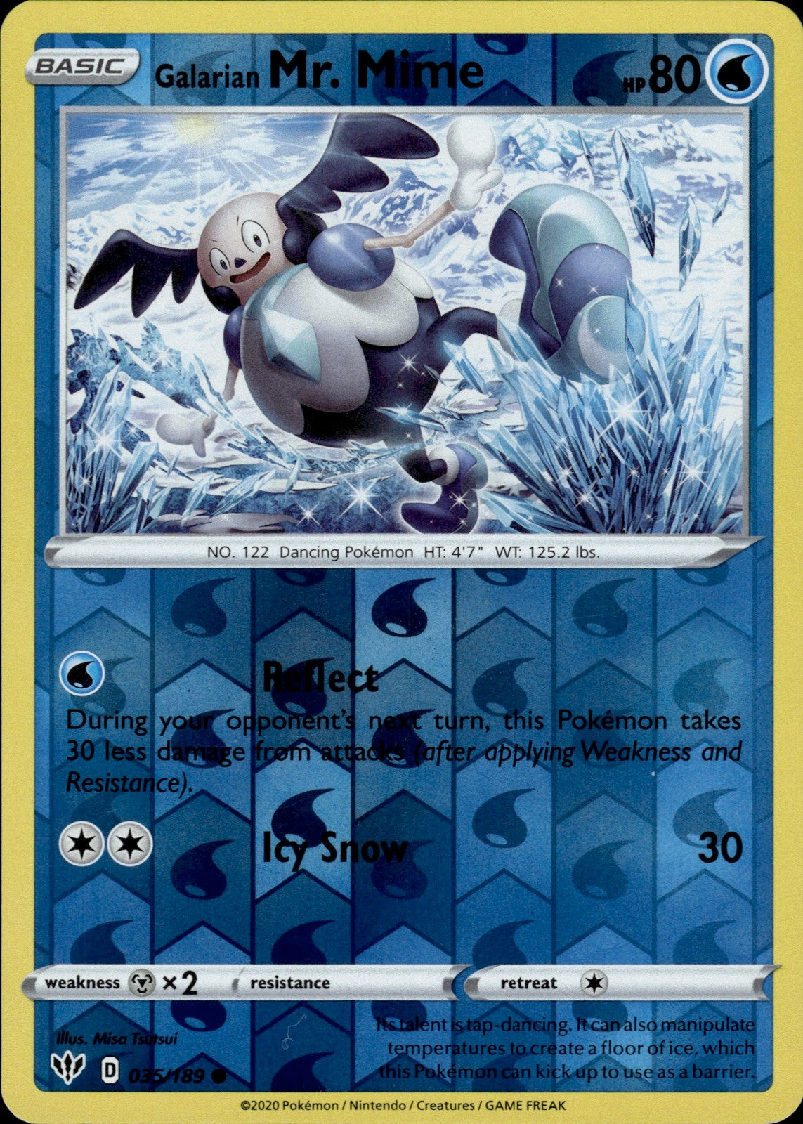 Galarian Mr. Mime Reverse Holo Common SWSH03: Darkness Ablaze 035/189 NM